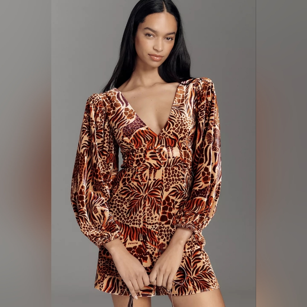 Farm Rio x Anthropologie Long Sleeved Printed Romper